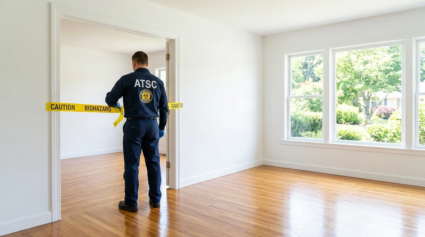 Certified biohazard cleanup crew performing Decomposition Cleanup in Eldersburg